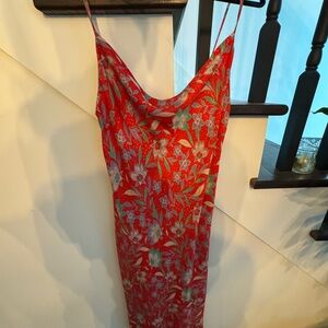 RESA Baja collection Floral Red Slip Dress